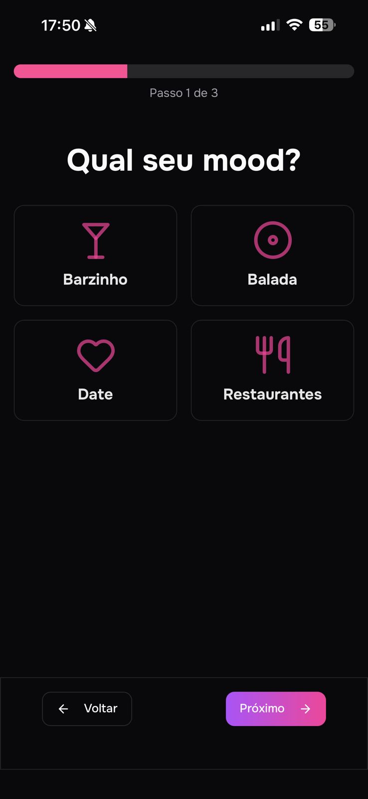 Boraê app - Escolha seu mood